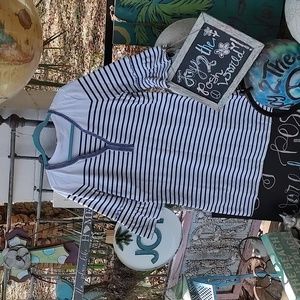 GUC Unbranded Navy and white cotton shift dress